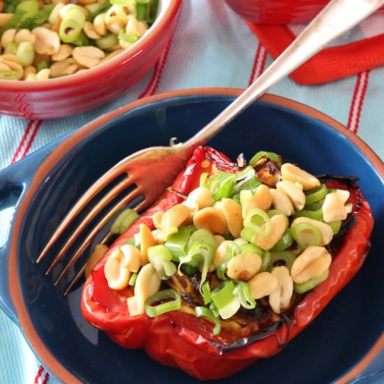 Peanut Zucchini Noodle Peppers - Recipe photo by Thoroughly Nourished Life