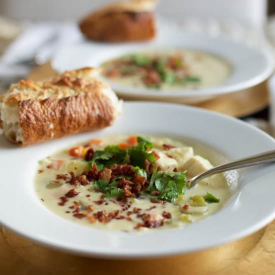Cheesy Halibut Chowder - Recipe photo by pearlsonastring