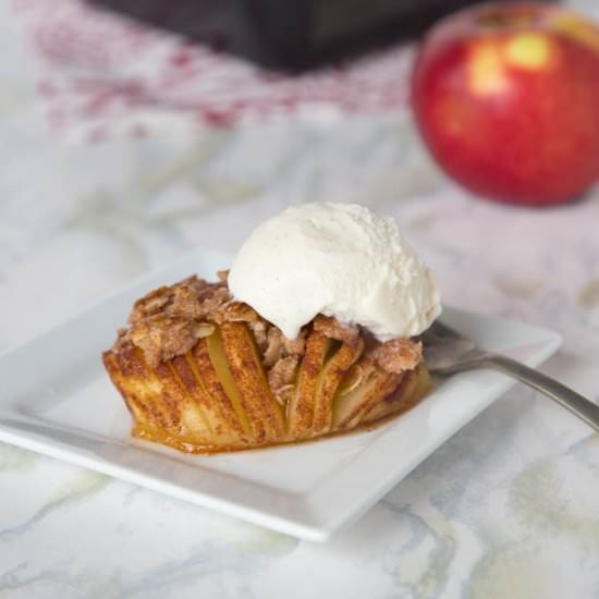 Hasselback Apples - Recipe photo by dinnersdishesanddesserts