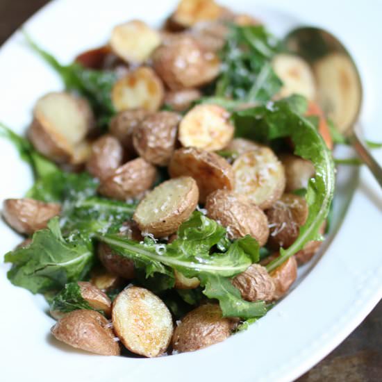 Roasted Potato, Arugula & Parmesan - Recipe photo by TimVidraEats