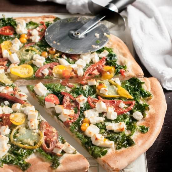 Homemade Spinach Feta Pizza - Recipe photo by mywifecancook