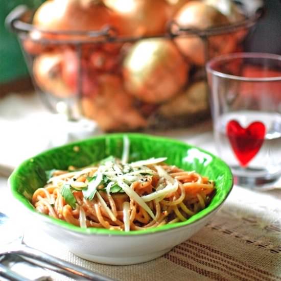 Spaghetti alla Vodka - Recipe photo by Healthy Epicurean