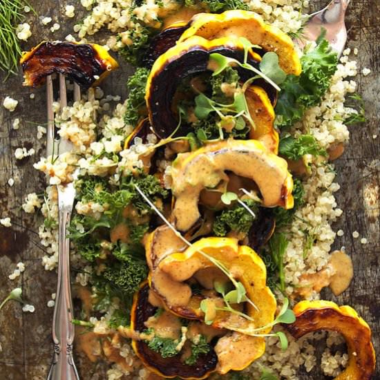 Kale, Delicata, Dill Quinoa Salad - Recipe photo by thekitchenpaper