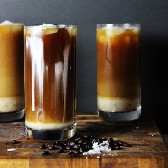 Iced Sea Salt Coffee - Recipe photo by dinnerthendessert
