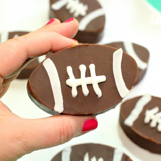 Dairy-Free Football Shaped Fudge - Recipe photo by BriteandBubbly