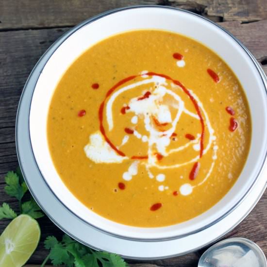 Thai Peanut Butter & Pumpkin Soup - Recipe photo by ItDoesntTasteLikeChicken