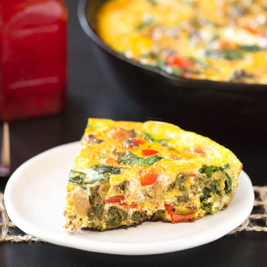 Chorizo Frittata with Chickpeas - Recipe photo by veggiesbycandlelight