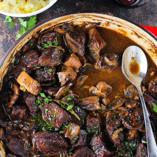 Wild Mushroom and Beef Stew - Recipe photo by Girl and the Kitchen