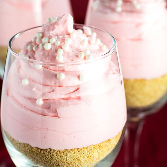 Pink Lemonade Cheesecake Parfaits - Recipe photo by homemadehooplah