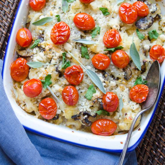 Cauliflower and Mushroom Gratin - Recipe photo by garlic and zest