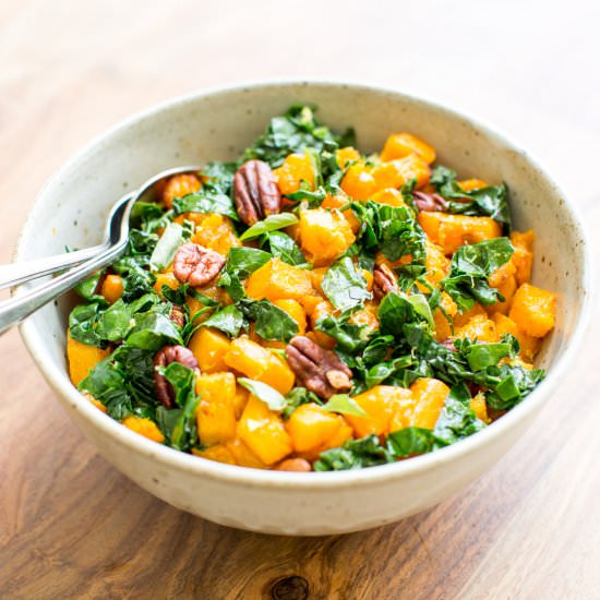 Roasted Butternut and Kale Bowl - Recipe photo by thegantzery