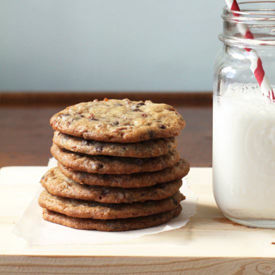 Candied Bacon Chocolate Chip Cookies - Recipe photo by the tummy train