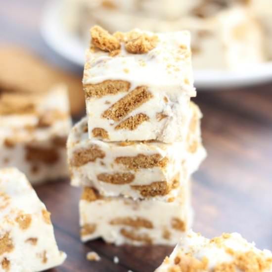 Biscoff Cinnamon Bun Fudge - Recipe photo by thegoldlininggirl