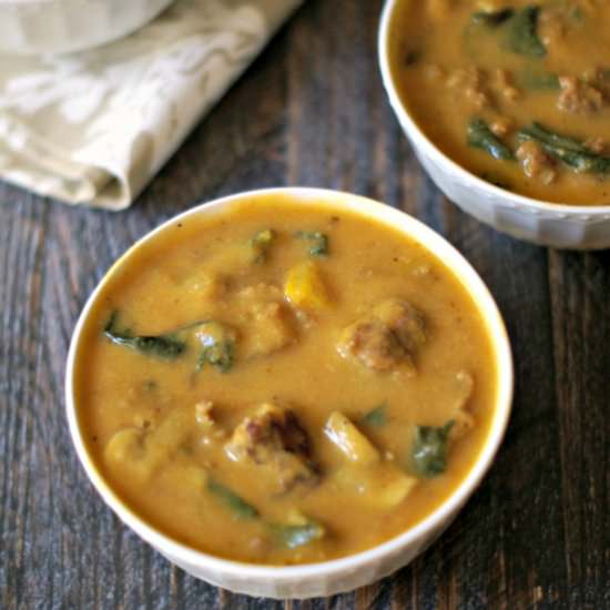 Creamy Pumpkin Sausage & Kale Soup - Recipe photo by MyLifeCookbook