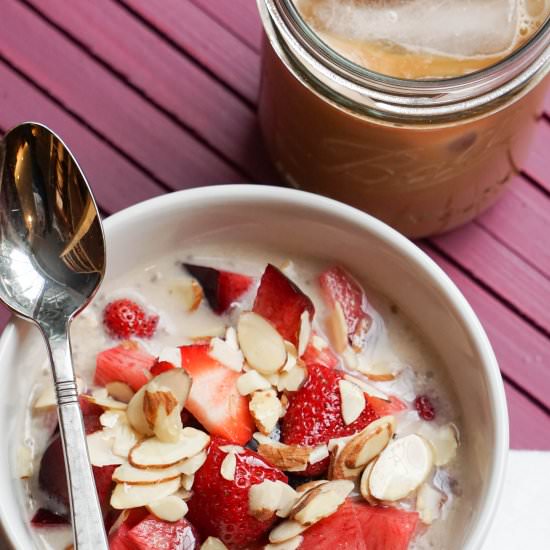Overnight Oats + Maple Strawberries - Recipe photo by thedessertchronicles