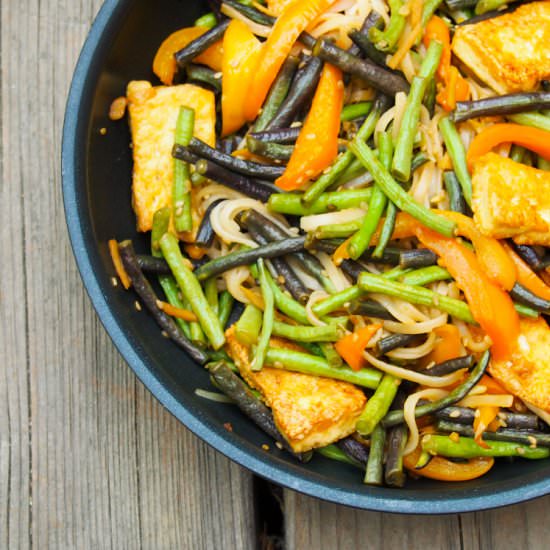 Long Bean Stir-Fry with Tofu - Recipe photo by vermilionroots