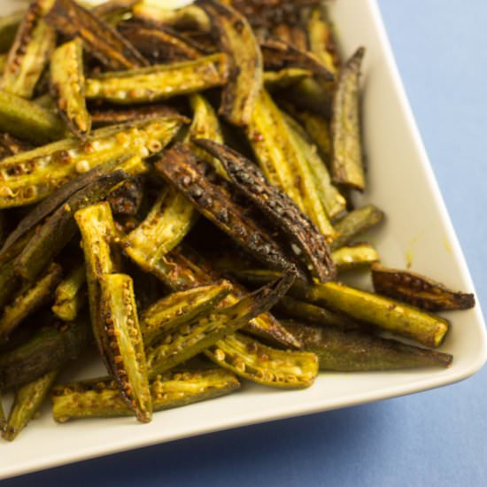Curried Roast Okra - Recipe photo by Cooking Onions