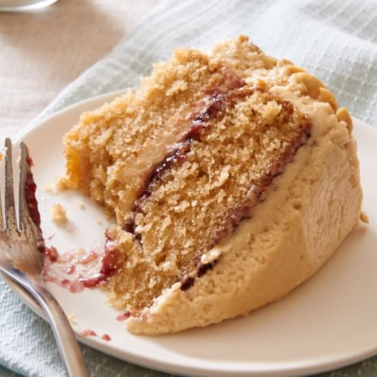 Peanut Butter & Jelly Cake - Recipe photo by I bake he shoots