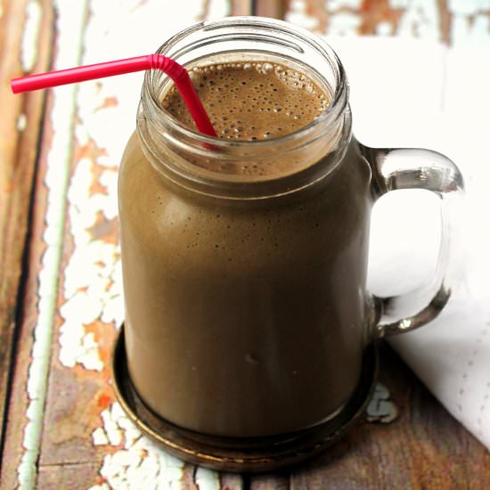 Chocolate Peanut Butter Smoothie - Recipe photo by happyveggiekitchen
