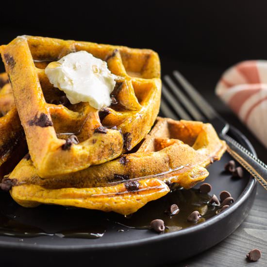 Yeasted Pumpkin Waffles - Recipe photo by brisketandbagels