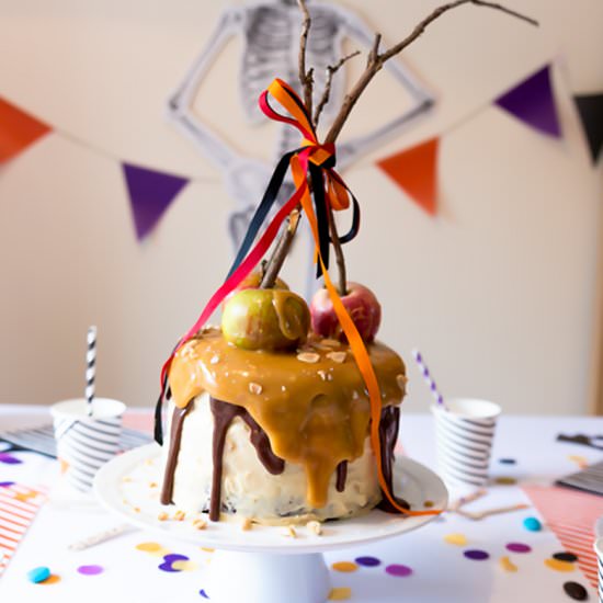 Chocolate Snickers Cake - Recipe photo by My Family Ties