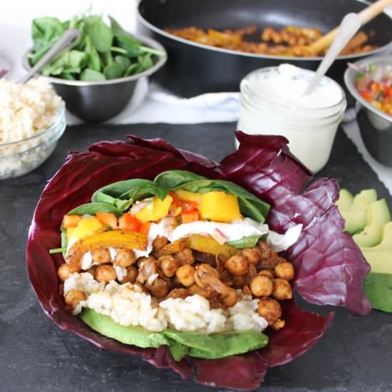 Chickpea Burrito with Mango Salsa - Recipe photo by reachingforgreens