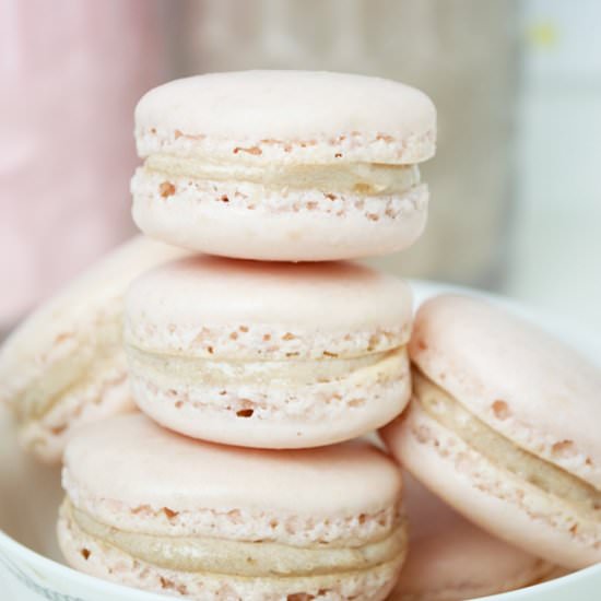 Strawberry Milk Macarons + Chocolate - Recipe photo by goodmorningcali