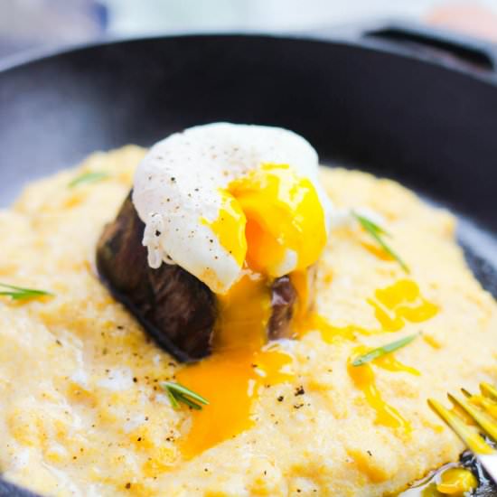 Gourmet Steak and Eggs Skillet - Recipe photo by Girl and the Kitchen