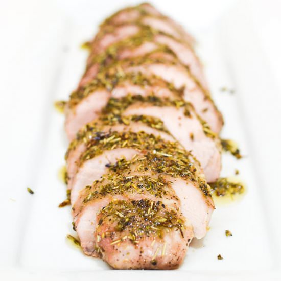 Lavender-Honey Roasted Tenderloin - Recipe photo by The Foodie and The Fix