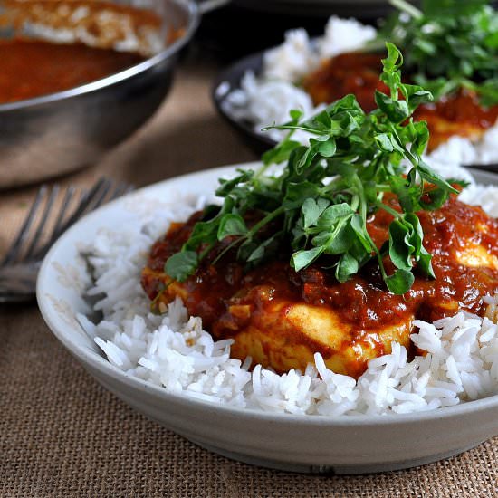 Poached Halibut in Thai Curry Broth - Recipe photo by Food Well Said