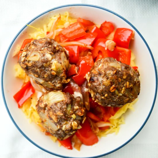 Spaghetti Squash and Meatballs - Recipe photo by ThisRunnersRecipes