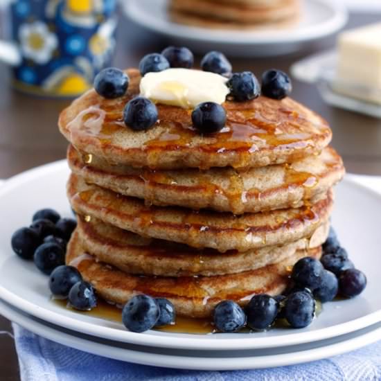 Fluffy Whole Wheat Pancakes - Recipe photo by passthechallah