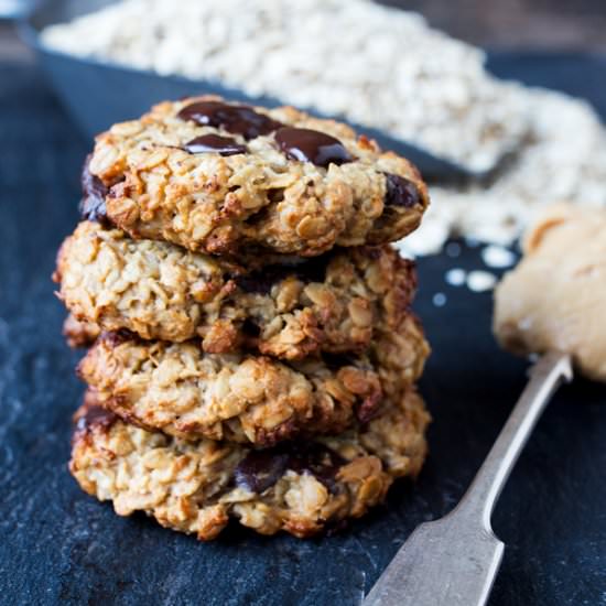 Peanut Banana Oat Cookies - Recipe photo by KitchenSanctuary