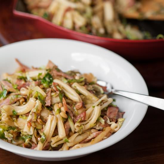 Ham and Brussels Sprout Pasta - Recipe photo by selfproclaimedfoodie