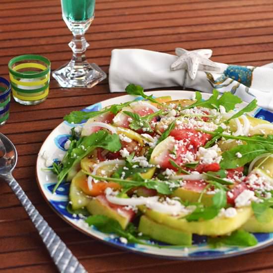 Grilled Melon Trio Salad - Recipe photo by Haiti Bites