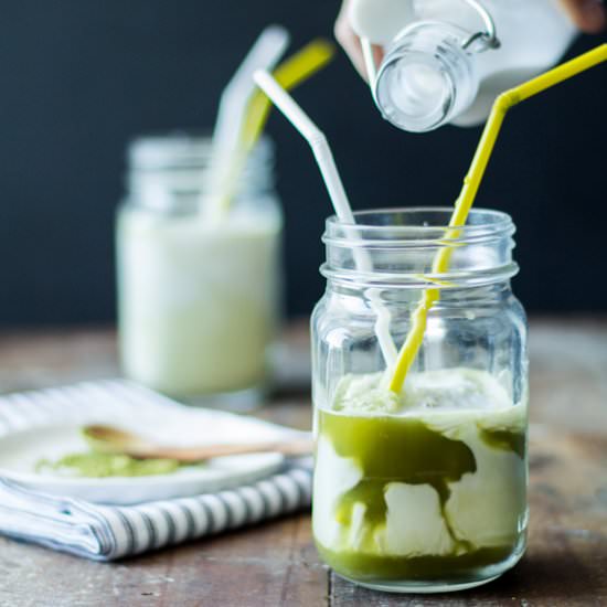 Iced Maple Matcha Latte - Recipe photo by GreenHealthyCooking