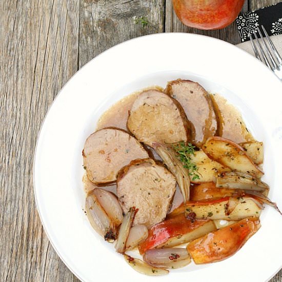 Pork Tenderloin Pears Shallots - Recipe photo by gooddinnermom