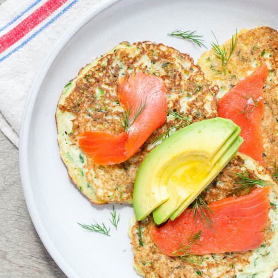 Zucchini Pancakes & Smoked Salmon - Recipe photo by thegantzery