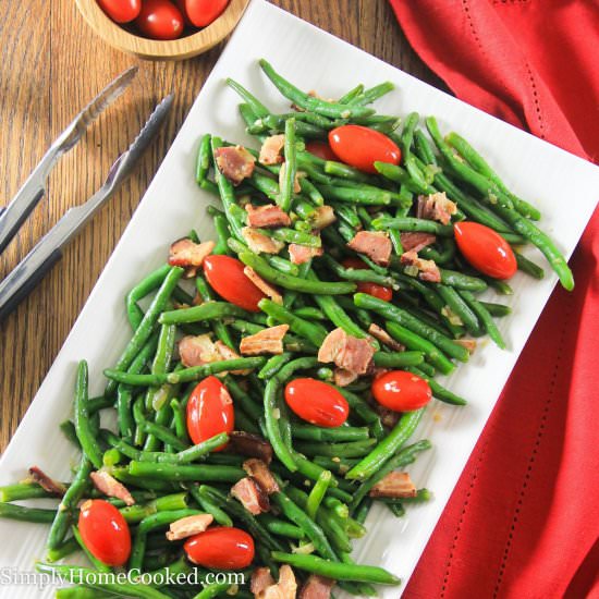Green Bean Salad with Bacon - Recipe photo by simplyhomecooked