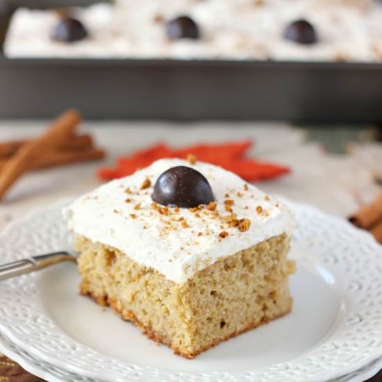 Spiced Pumpkin Poke Cake - Recipe photo by mykitchencraze