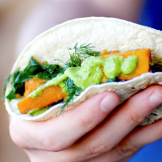Sweet Potato and Black Bean Tacos - Recipe photo by homespun capers