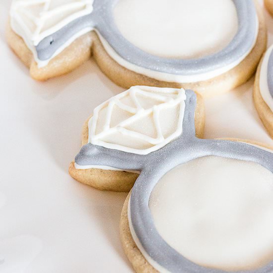 Royal Icing Diamond Ring Cookies - Recipe photo by bakelovegive