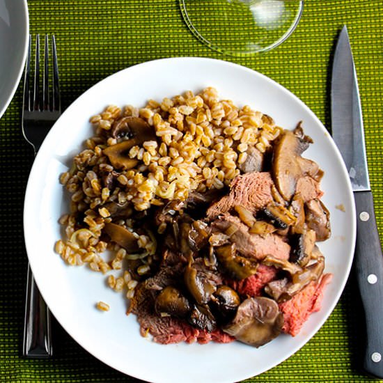 Spoon Roast with Mushrooms & Farro - Recipe photo by Cooking Chat