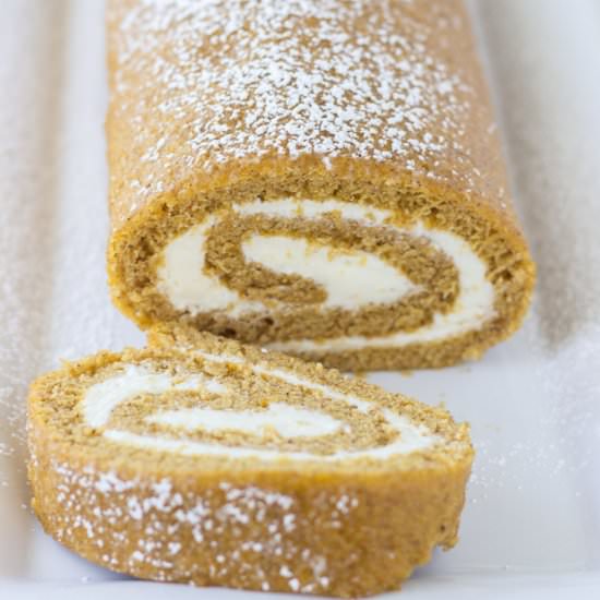 Pumpkin Roll with Ginger Frosting - Recipe photo by A Classic Twist