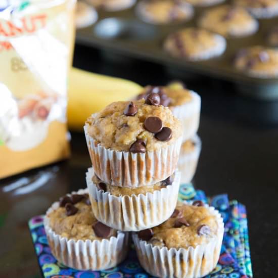 Banana Peanut Butter Muffins - Recipe photo by dinnersdishesanddesserts