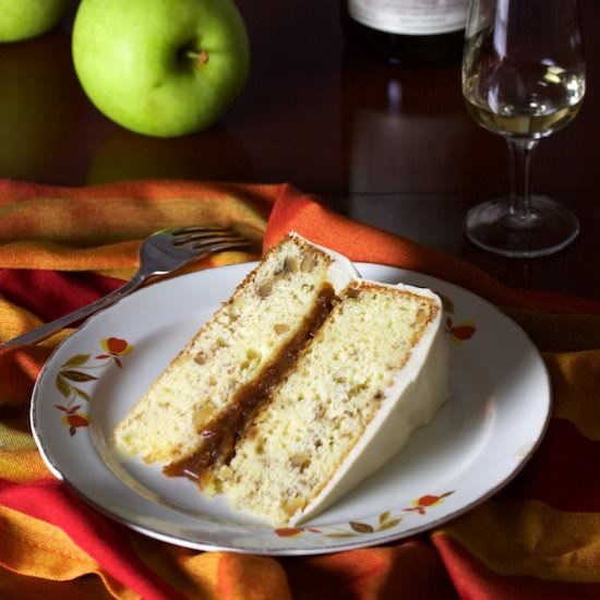 Wanut-Apple-Calvados-Caramel Cake - Recipe photo by gourmandistan