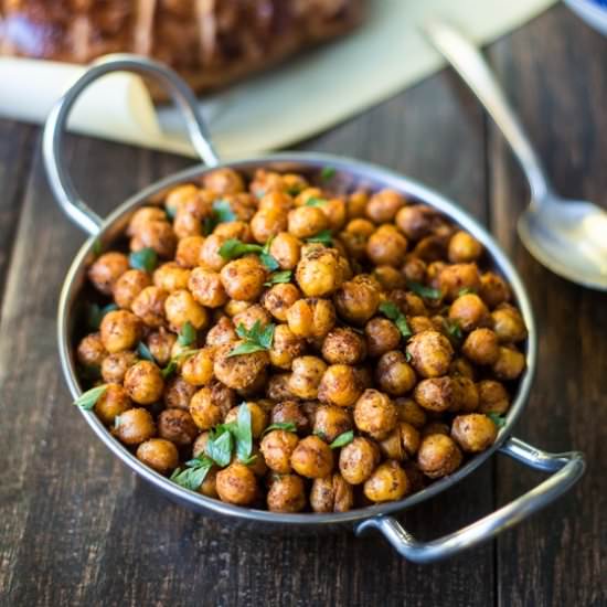 Sumac and Spice Roasted Chickpeas - Recipe photo by thewanderlustkitchen