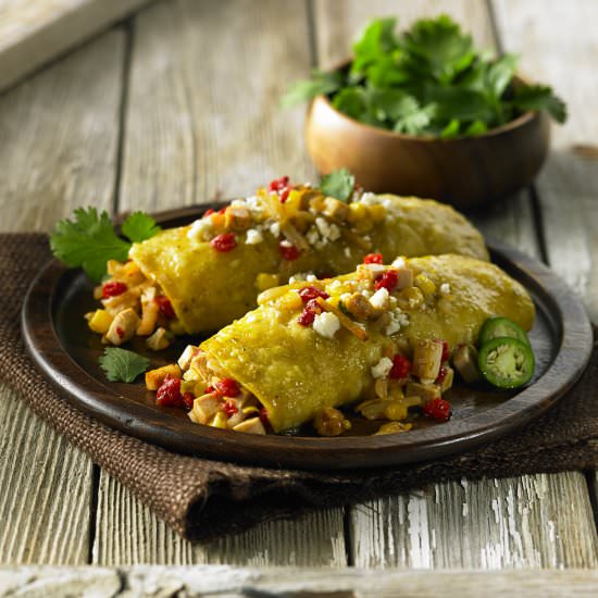 Potato Tofu Verde Enchiladas - Recipe photo by the picky eater
