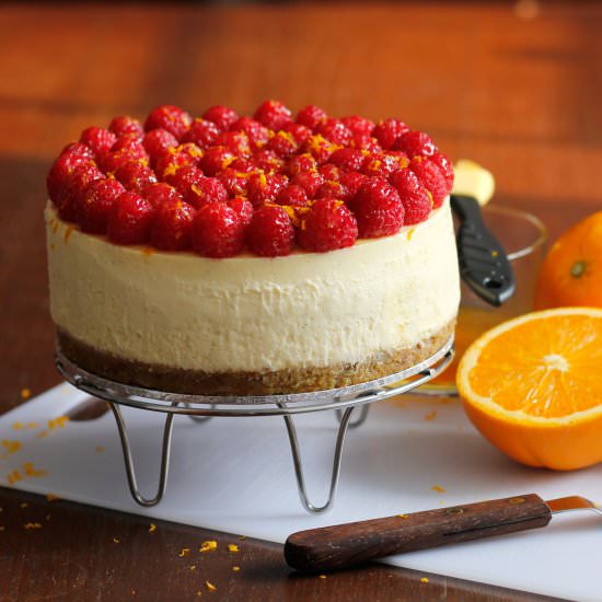 Orange Raspberry Cheesecake - Recipe photo by incookiehaven