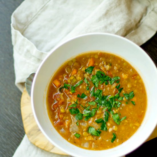 Bacon Lentil Soup - Recipe photo by TheGourmetGourmand